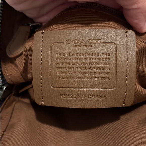 Coach Sullivan Crossbody in Tan Signature Canvas and Black Pebbled Leather - Picture 4 of 8